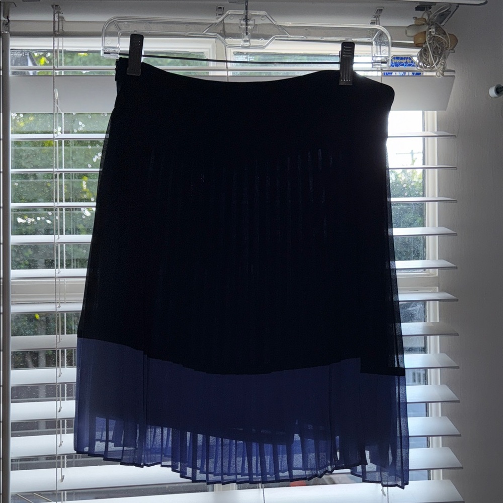 LOFT Asymmetrical Black and Blue Skirt
